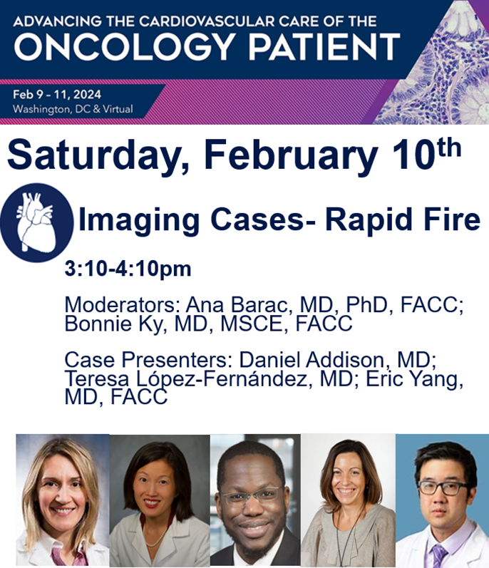 🫀We're not done yet! Starting in 10 MINUTES @ACCinTouch #CardioOnc has some rapid🔥 imaging cases with Drs. Bonnie Ky, @AnaBaracCardio, @md_addison, @TeresaLpezFdez1, & @datsunian
