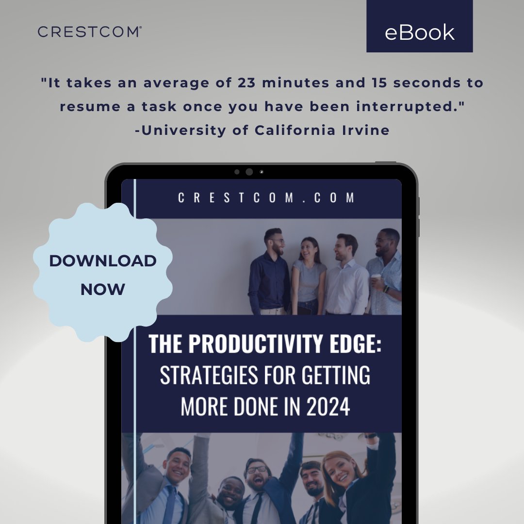 daveheisey's tweet photo. Crestcom Michigan - Distracted and overwhelmed in 2024?  Arm yourself and your team with strategies to effectively combat attention-stealing time sucks. Get the productivity edge! 

{{ebook_url}} 

#Crestcom #leadershipdevelopment #productivity #timemanagement #goals https://t.co/I10OO8FQuB