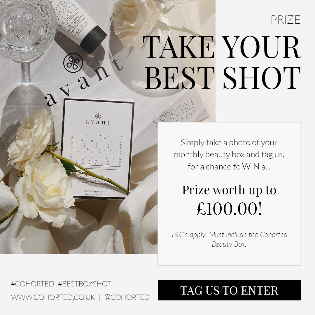 cohorted's tweet photo. Capture the beauty of your Cohorted Beauty Box with #BestShotBox! π€
Snap a pic, tag us, and stand a chance to WIN a prize worth up to Β£100!
Make sure to follow the T&C's, good luck.β¨
#Cohorted #CohortedWin #CohortedBeautyBox #CohortedBeauty https://t.co/r8O6u7Y1WR