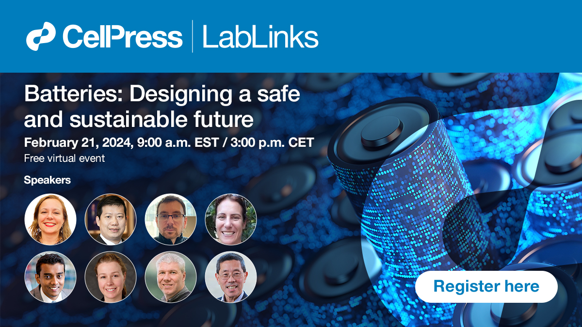 CellPressNews's tweet photo. Join our #LabLinks on #Batteries and hear from speakers @titiricigroup, @YanYao2, Franco Zanotto, @DrJenBaker, Dhammika Widanalage @uniofwarwick, @AnnickAnctil, Andrew Abbott @uniofleicester, @YetMingChiang & Ilka von Dalwigk @InnoEnergyUS https://t.co/AnMzLZHbWd https://t.co/wB5FdGa12d