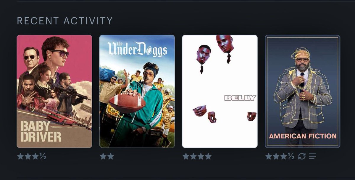 ODB_JD's tweet photo. @letterboxd Belly right after American fiction was not intentional but in hindsight it’s hilarious https://t.co/J8tvsT2SSx