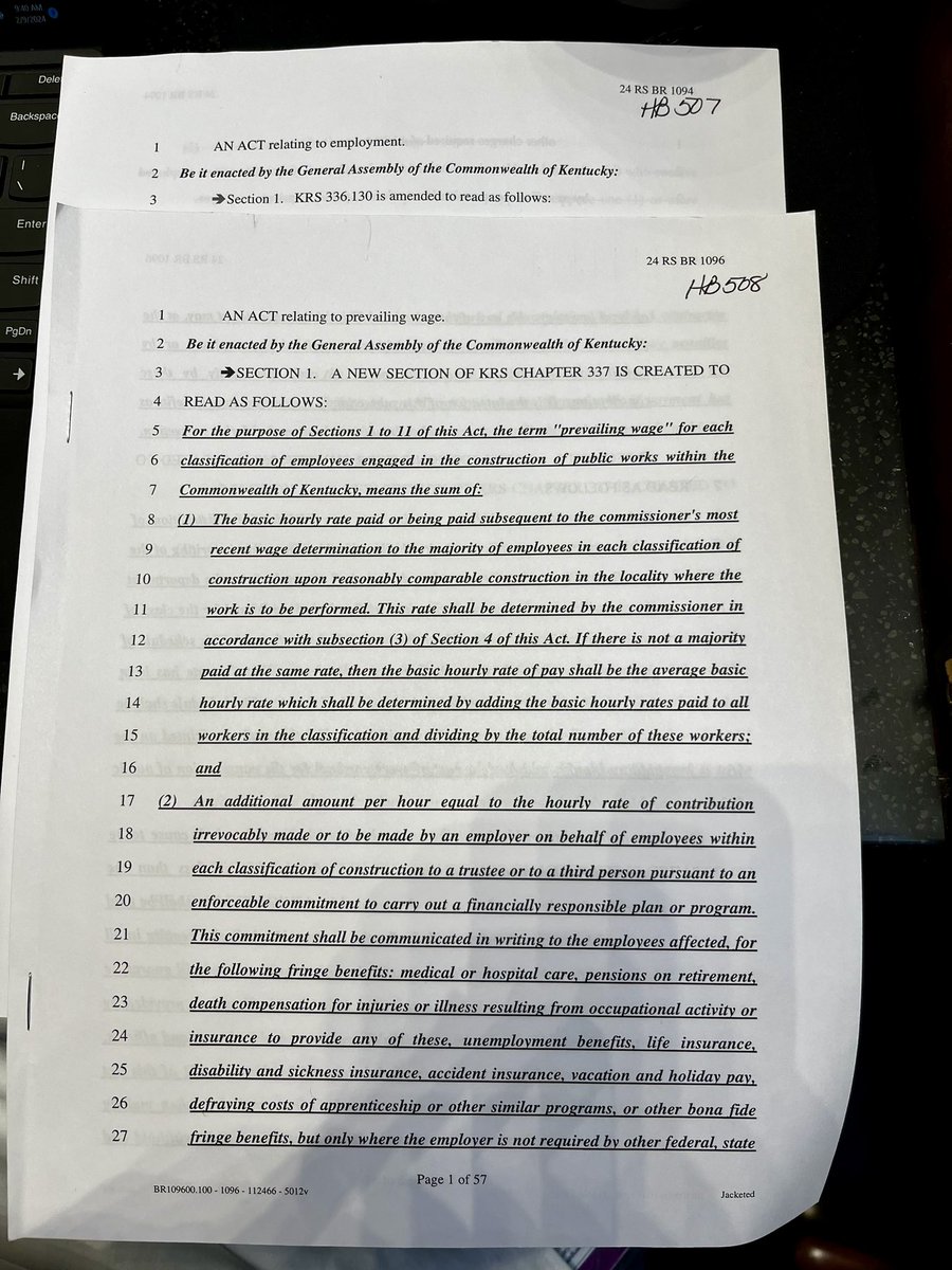 I filed 2 bills today to help KY’s working families:

HB 508 will make KY a prevailing wage state again.

HB 507 is a repeal of Right to Work legislation.

Full circle from 2017 when I first fought against those bad bills. #UnionStrong @aflcioky @AFTunion @120Strong @Teamsters89