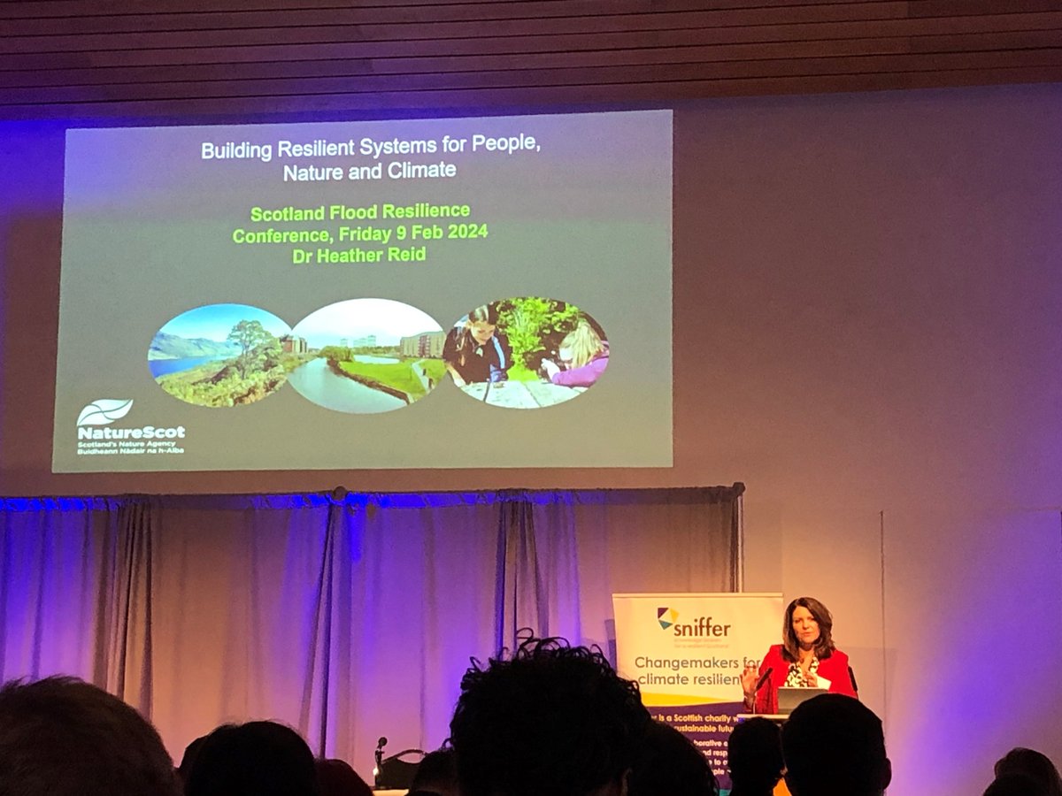 An inspiring close to #FloodResilience2024 from @NatureScot Board Member @ConvenerHeather on the need for nature based solutions in tackling the climate nature crisis. Thanks to our presenters, exhibitors, and delegates for all of your contributions over the two days.