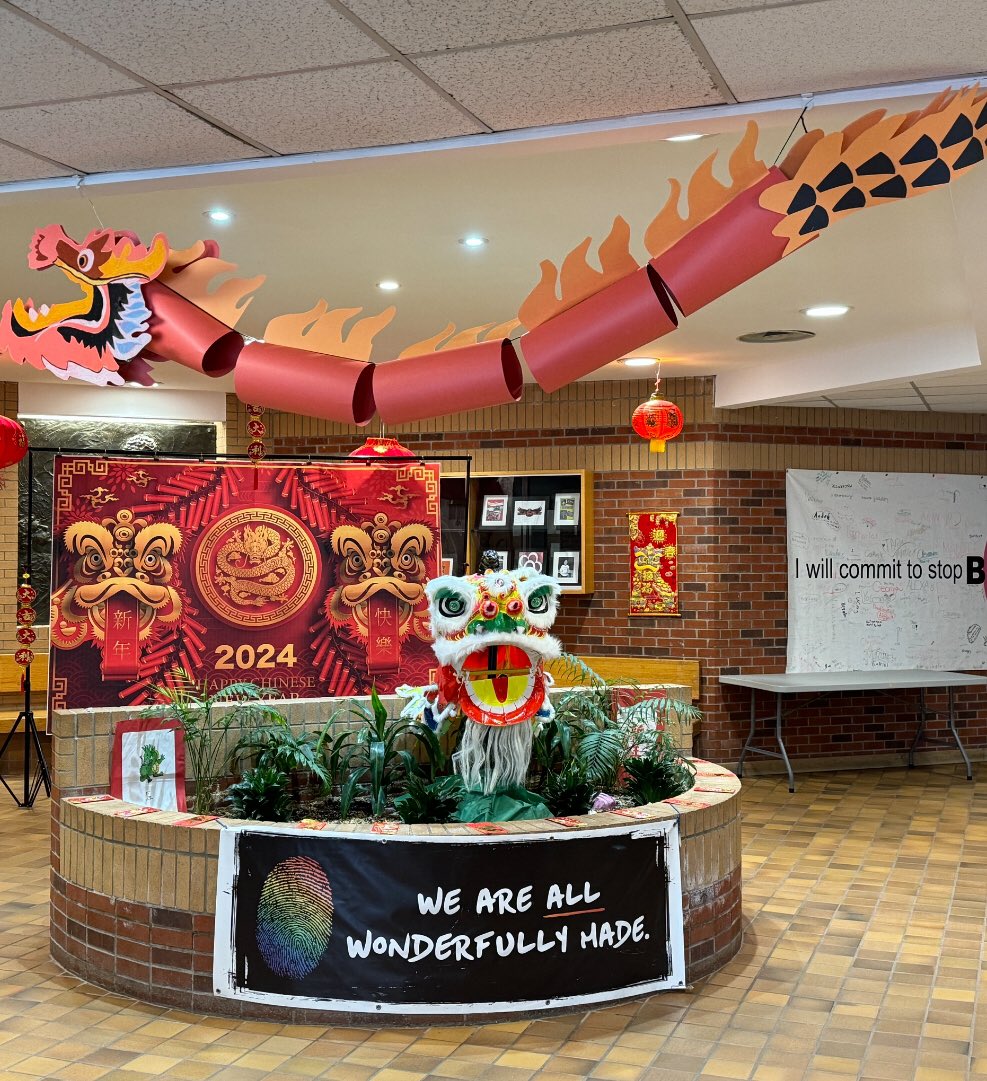 NFitzGerald_TL's tweet photo. Lunar New Year celebrations are in full swing at SMW with the help of Mrs Ceniti’s dragon in the front foyer!  @StMatthew_CES https://t.co/O0wcB3mDjs
