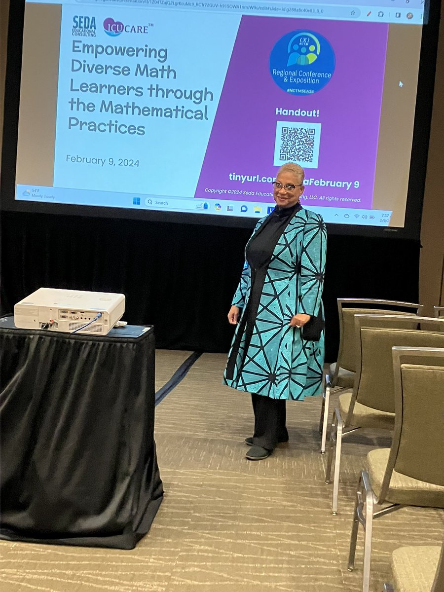 It’s another awesome 🤩 day with math teachers and leaders at #nctmsea24. Let’s look at Mathematical Practices.