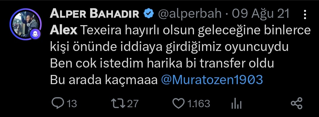 Beyler adam Alex Teixeira için gece gündüz nöbet tutmus. Musrati ve Muci transferini eleştiriyor. Sen Beşiktaşlı değilsin birader