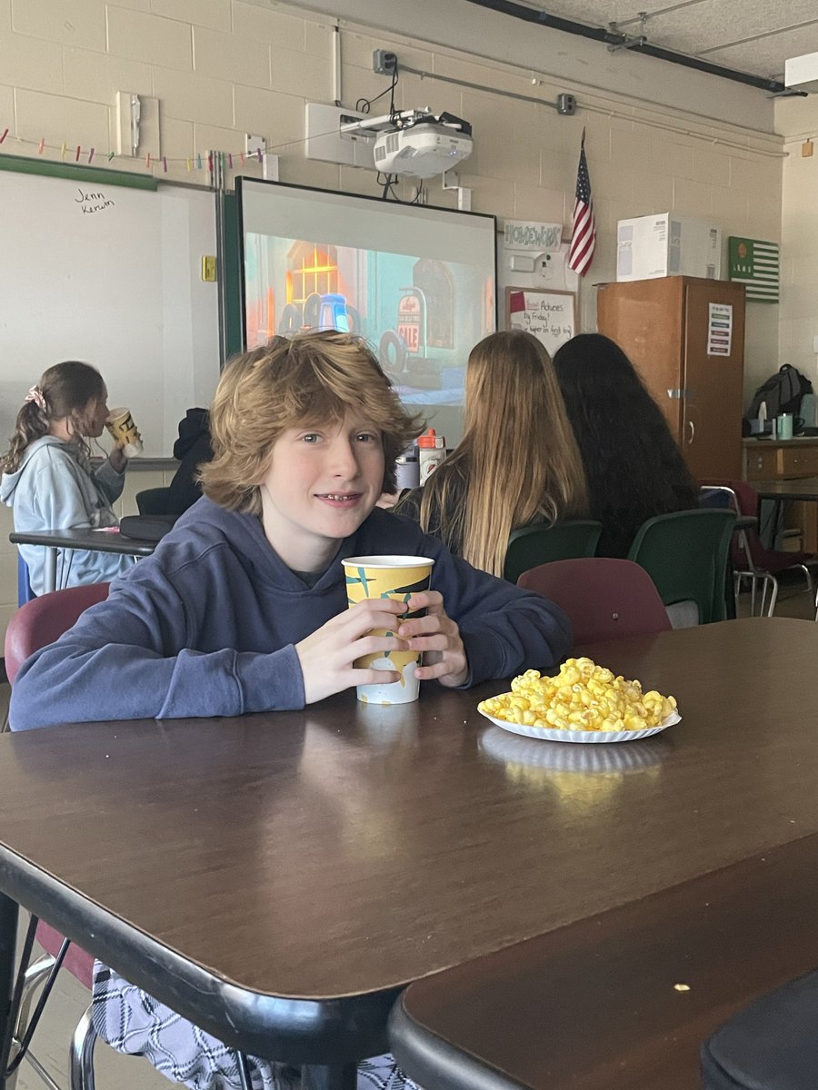 teachmomboss's tweet photo. Students in Mrs. Henrich's 3rd period class enjoyed their movie, popcorn and hot cocoa for winning the ACHIEVE Hot Cocoa Challenge and being the OVERALL winner for the district! Great job everyone! Keep it up! @Brick_K12 @BrickSupt @MsMac_BTPS @LRMSLakers @BTPSLearns https://t.co/J2rhGuxQ9C