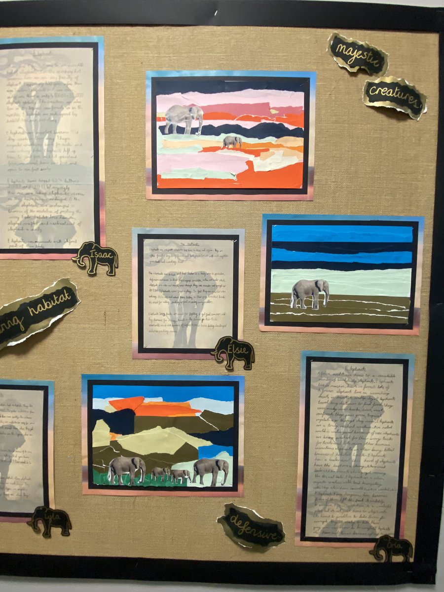 3Roundhay's tweet photo. We have been inspired by David Attenborough to write narrations all about elephants! We have loved bringing these wonderful creatures to life through our fabulous writing and art work🐘✨ https://t.co/N94cpEuWPo