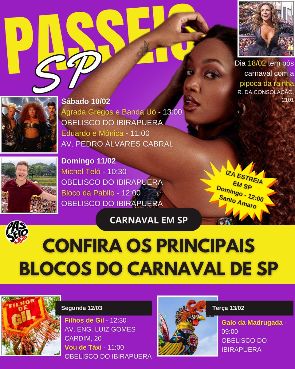 passeiospp's tweet photo. Já sabe qual bloquinho de SP você vai? Vai ter #iza #bandauo e muito mais! 

https://t.co/xJzC1RoTDT

#carnavalsp #sampa #carnaval #bloquinho #bloquinhos #agradagregos #sp #saopaulo https://t.co/lrMSH9E06Q