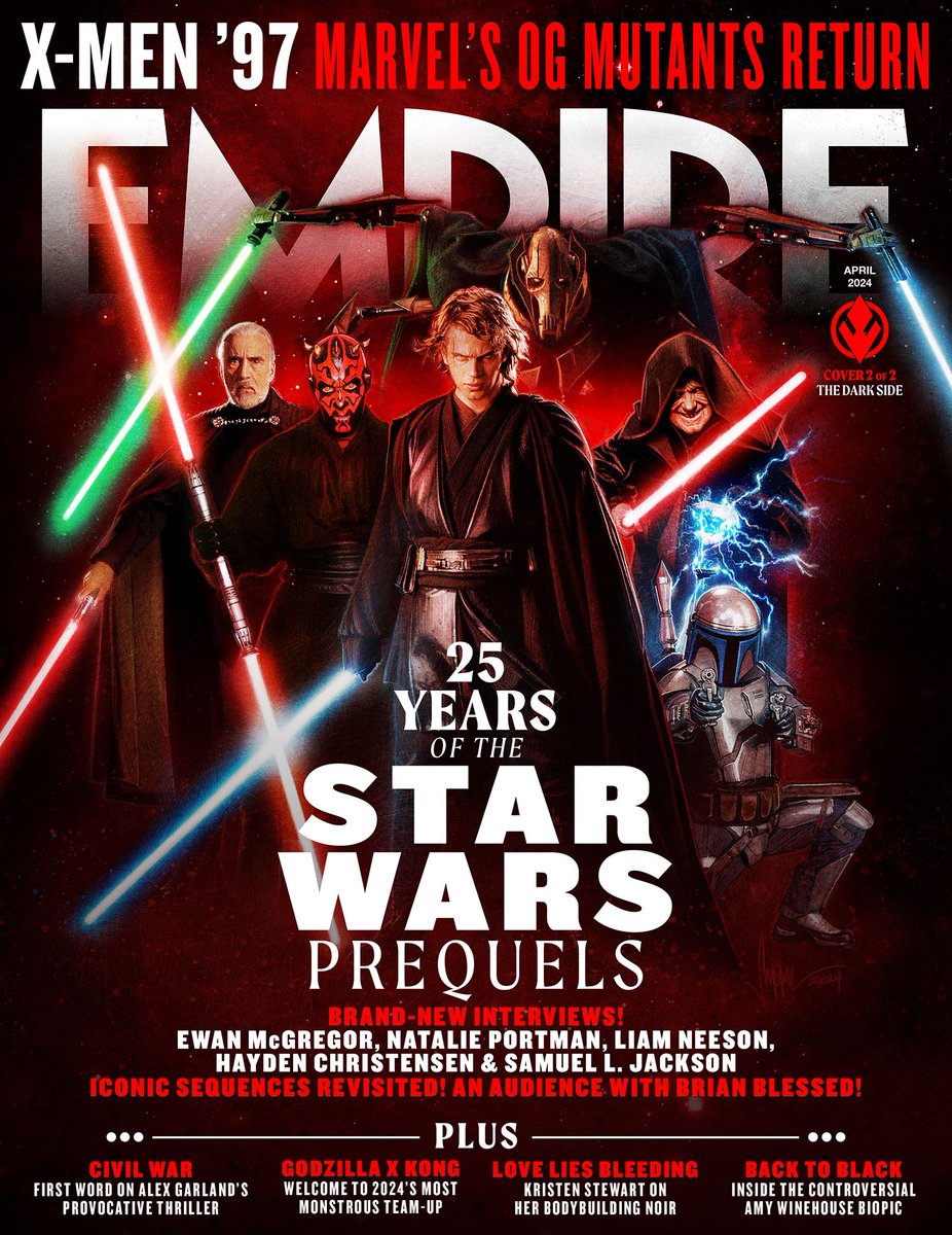SombradeImperio's tweet photo. ¡El esperado anuncio de la revista Empire termino siendo un especial de 25 años del lanzamiento de las precuelas masters! 
Donde tendrá entrevistas con todos los involucrados. Eso si las portada están muy chulas. 👌
#StarWars https://t.co/itfKNr31nP