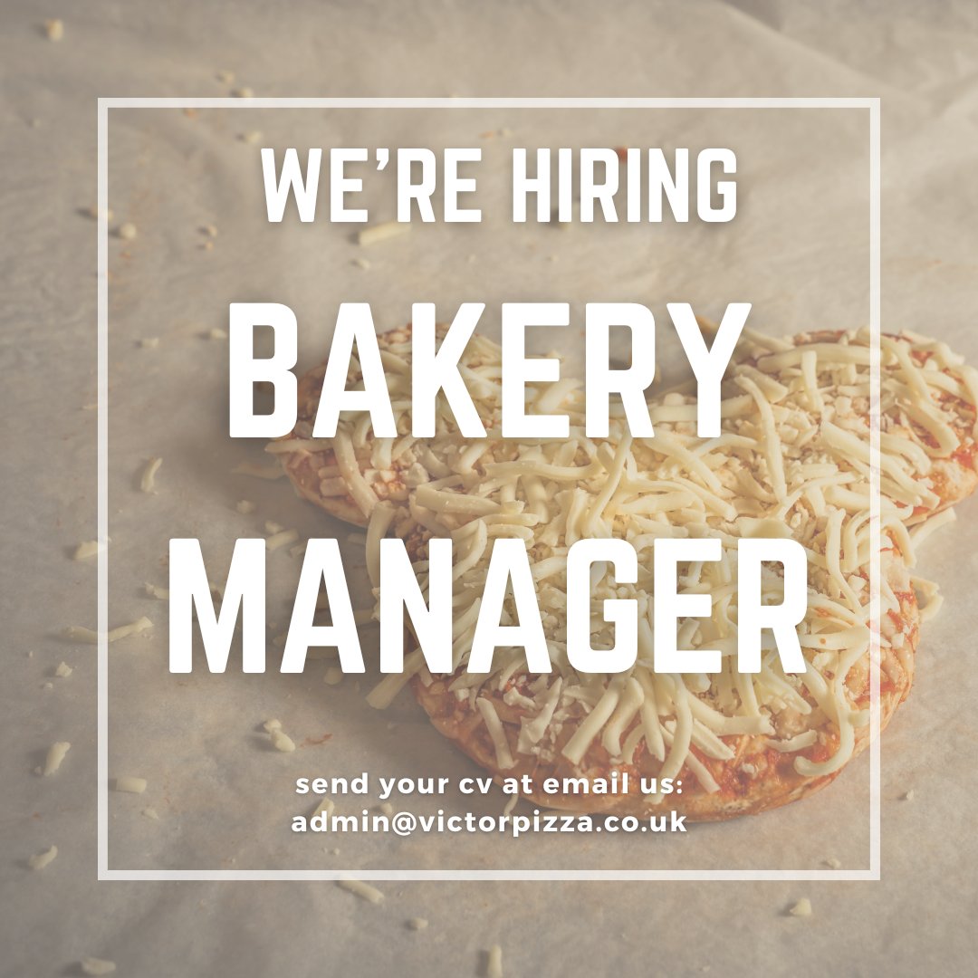 TheVictorPizzaCo (@victorpizzaco) on Twitter photo Calling all pizza enthusiasts! It's National Pizza Day and we're #hiring!
If you share our passion for pizza, we want YOU to join our team!
We are looking for someone to manage the bakery in Glasgow.
If you know anyone interested email:
admin@victorpizza.co.uk
#pizza #Glasgow Calling all pizza enthusiasts! It's National Pizza Day and we're #hiring!
If you share our passion for pizza, we want YOU to join our team!
We are looking for someone to manage the bakery in Glasgow.
If you know anyone interested email:
admin@victorpizza.co.uk
#pizza #Glasgow