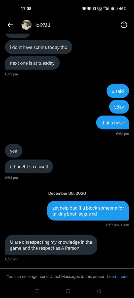 lupugg's tweet photo. @Oxy9994 This guy is mental, blocked me for saying jungle has impact. According to his knowledge it doesnt gg https://t.co/mJ5js5nieW