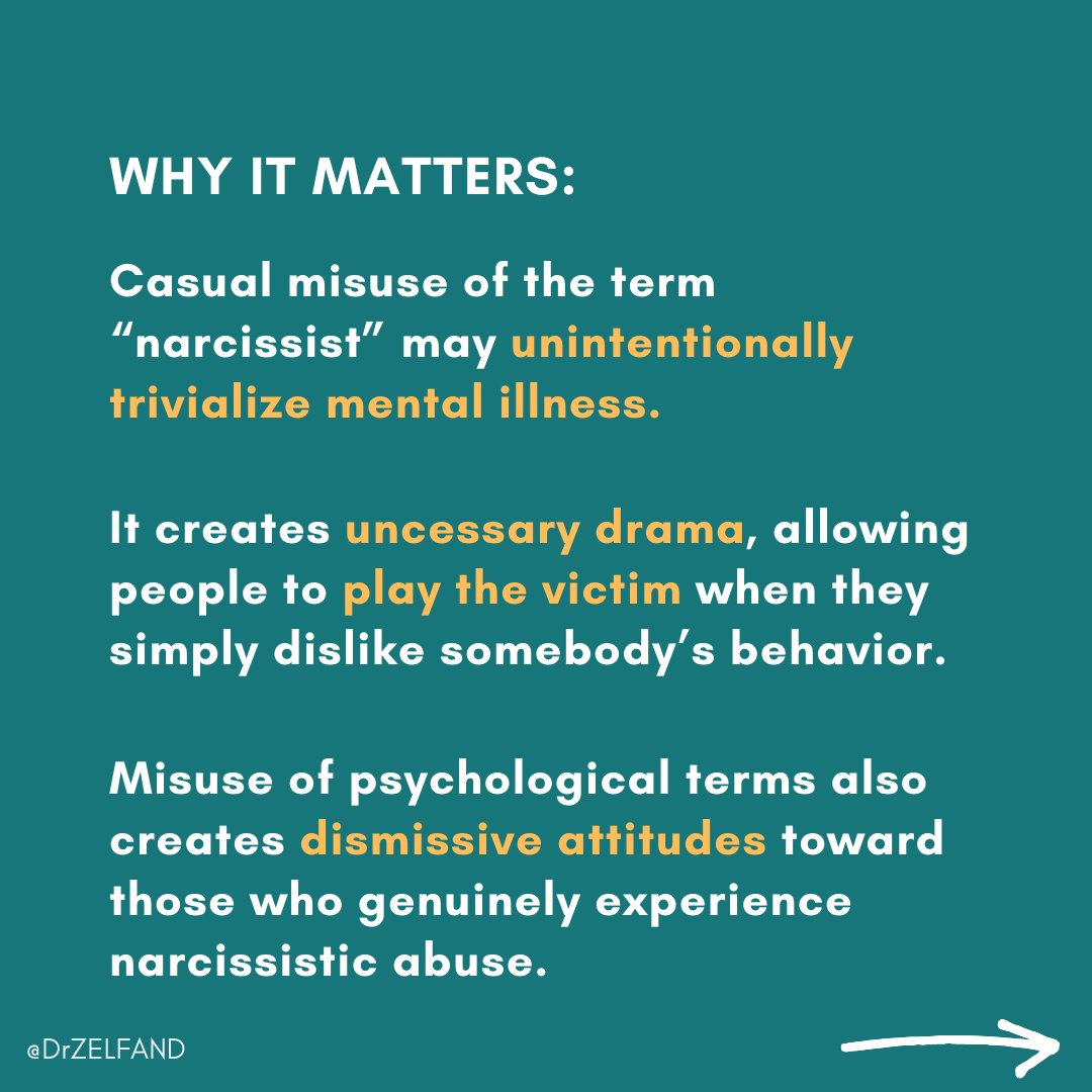 While it's important to identify harmful behavior, the misuse of words like #Narcissist enables people to victimize themselves when they simply dislike another person.
Here's what #narcissisticabuse actually means:
#wordsmatter