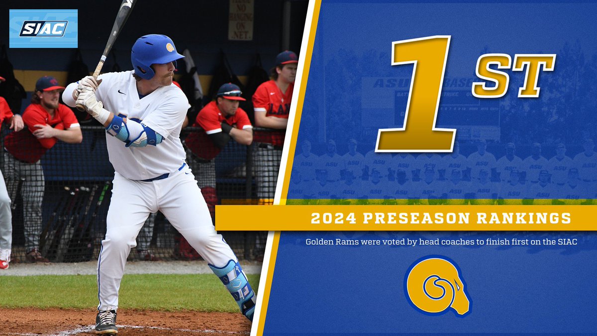 🚨 2024 Preseason Rankings 

- Golden Rams baseball team was voted to finish first place on the SIAC ‼️

#RAMSUP🔵🟡 #CreatingLegacies