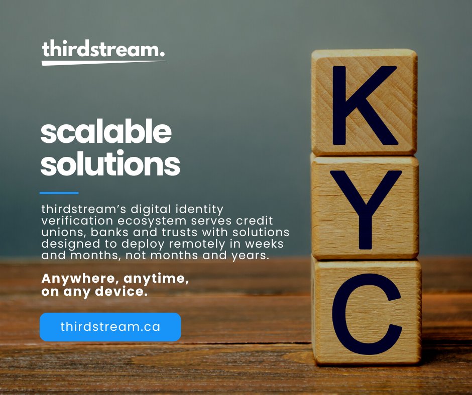 Join the expanding base of financial institutions adopting the thirdstream ecosystem to drive growth and improve the account holder experience. Learn more at thirdstream.ca #thirdstream #scalablesolutions #identityverification