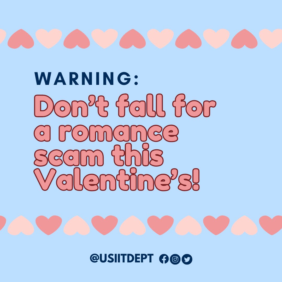 With Valentine's Day right around the corner, keep in mind that romantic messages through dating apps and social media are increasingly common methods of online fraud. Don't compromise your cybersecurity for a romance scam! 💕💌
bbb.org/article/scams/…