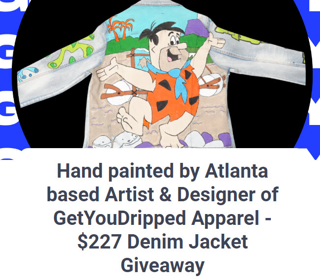 Hand painted by Atlanta Artist &amp; Designer Burnel (GYD Josh) John of GetYouDripped Apparel - $227 Denim Jacket Giveaway

Get ready to turn heads and make a statement with our exclusive hand painted denim jacket!✨

Enter At: giveawaymachine.com/giveaways/8717…