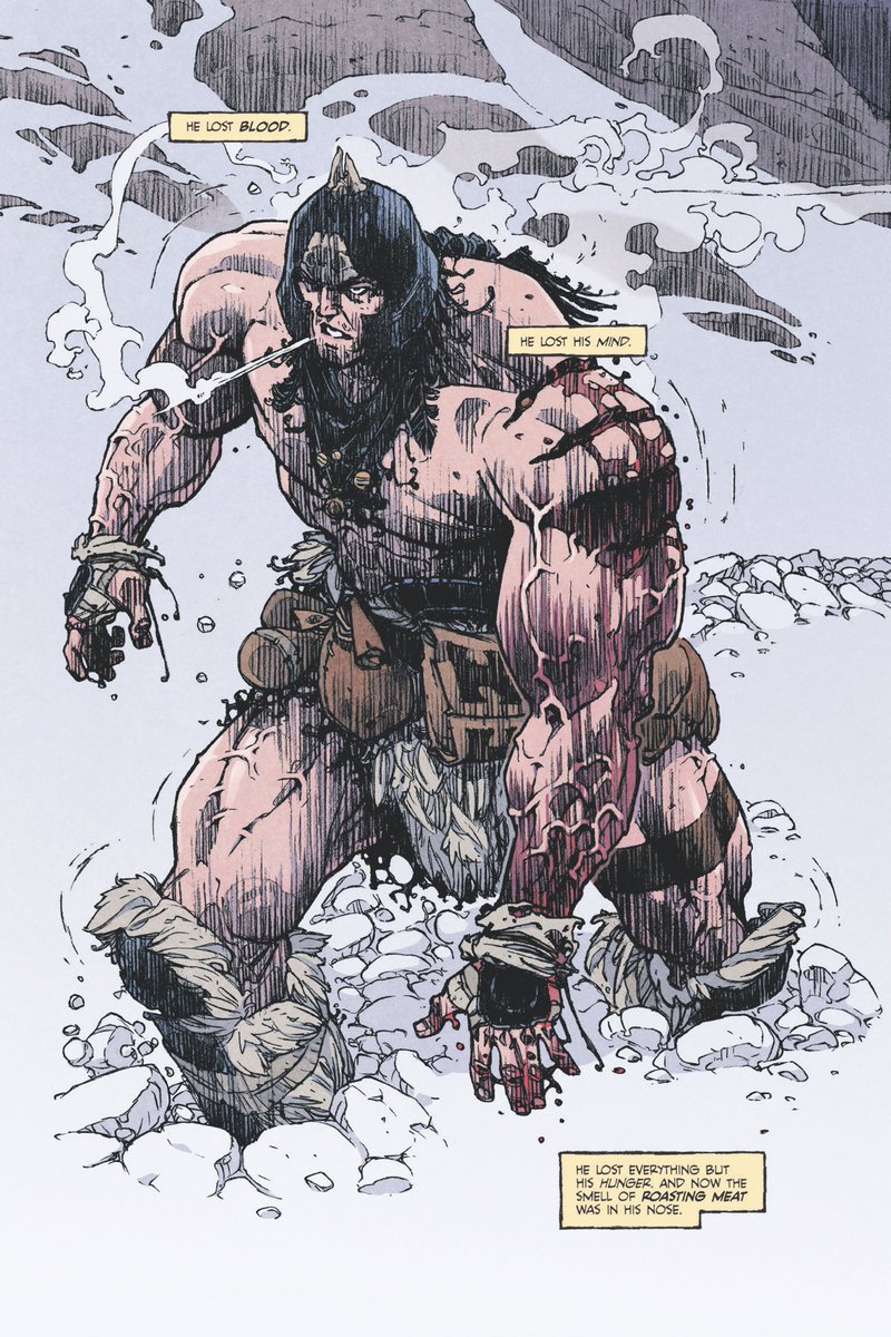 AndrewKrahnke's tweet photo. A quick behind-the-scenes look at an early page in BLOODRIK #3. This was a new page for the @imagecomics release not included in the ashcan version. It was fun just to do a splash page of the bloody, busted, brute. BLOODRIK #3 is in shops now! #bloodrik https://t.co/KAgVVu2VKs