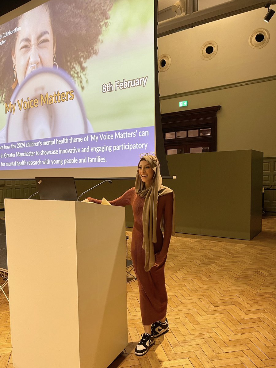ash_research_'s tweet photo. Me and Bea hosting for @ARC_GM_ #MyVoiceMatters ✨ Great to facilitate an event around young people’s mental health in research, thank you to everyone who attended and the team for supporting us! Smiles all round #ChildrensMentalHealthWeek https://t.co/RDGEtA4htl