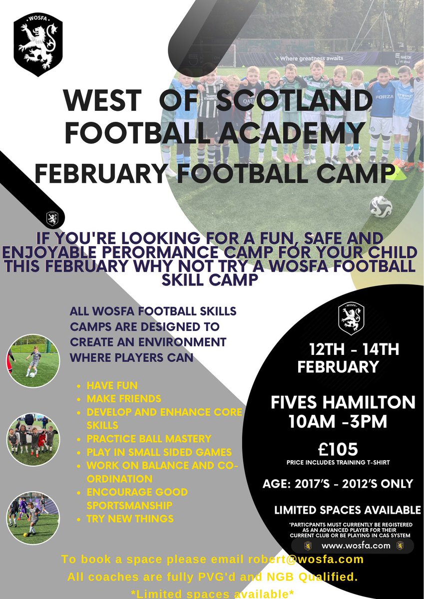 With the schools being off at the start of next week if your looking for a fun activity for your children why not try one of our camps ⚽️ places still availible.