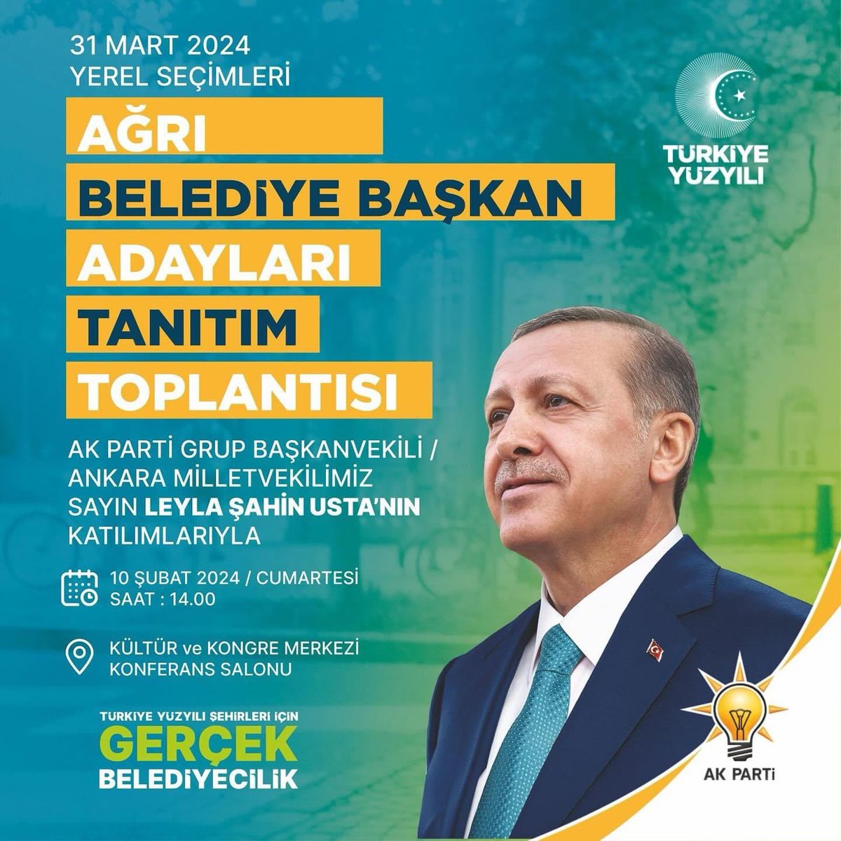 📍AĞRI
10.02.2024 tarihinde saat 14.00’te kültür kongre merkezinde belediye başkanlarımızın tanıtım toplantısına herkesi bekliyoruz…<a href="/UbeyitBAGLANN/">Übeyit BAĞLAN</a> <a href="/Orhangungor04/">Orhan GÜNGÖR</a> <a href="/Ruken_Kilerci/">Ruken Kilerci</a>