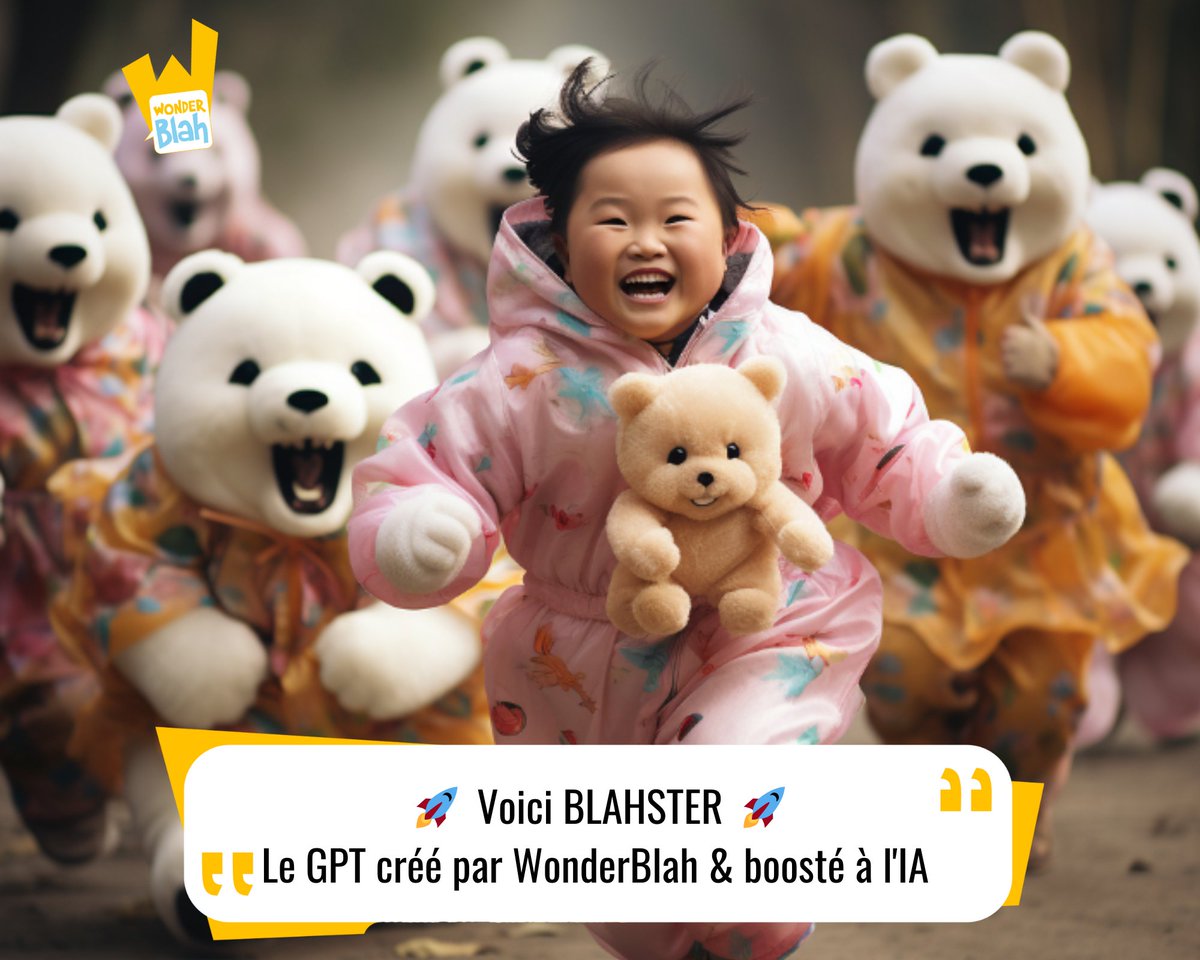 WonderBlahs's tweet photo. 🚀 Voici BLAHSTER 🔥 https://t.co/zltiFy83JU
BLAHSTER, une idée originale de WonderBlah, est un GPT révolutionnaire alimenté par l'IA qui dynamise votre créativité.
#WonderBlah #Blahster #Blahs #BlahEconomy #chatgpt #GPTstore #dalle3art #AI #openai https://t.co/WoteDeCqY3