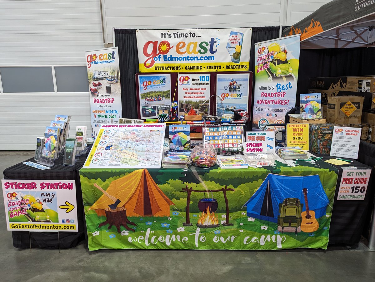 The 𝐄𝐝𝐦𝐨𝐧𝐭𝐨𝐧 𝐑𝐕 𝐒𝐡𝐨𝐰 &amp; 𝐒𝐚𝐥𝐞 is on Feb 9-11! Come visit us in Hall E and learn about the 𝟐𝟎𝟐𝟒 𝐑𝐨𝐚𝐝𝐭𝐫𝐢𝐩 𝐀𝐝𝐯𝐞𝐧𝐭𝐮𝐫𝐞 𝐆𝐚𝐦𝐞 &amp; all of the great places to go camping! 𝘽𝙧𝙞𝙣𝙜 𝙩𝙝𝙚 𝙠𝙞𝙙𝙨 𝙬𝙚'𝙫𝙚 𝙜𝙤𝙩 𝙁𝙍𝙀𝙀 𝙨𝙩𝙞𝙘𝙠𝙚𝙧𝙨!