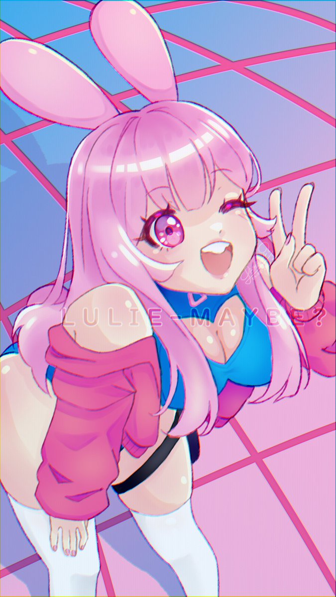 LulieMaybe's tweet photo. I drew @bunnygrooves! 🩷 🩵
I wanted to shade with pink and I hope to draw a lot more from now on!~

#Vtuber #AnimeArt #commissionsopen https://t.co/jB3W2pjHWs