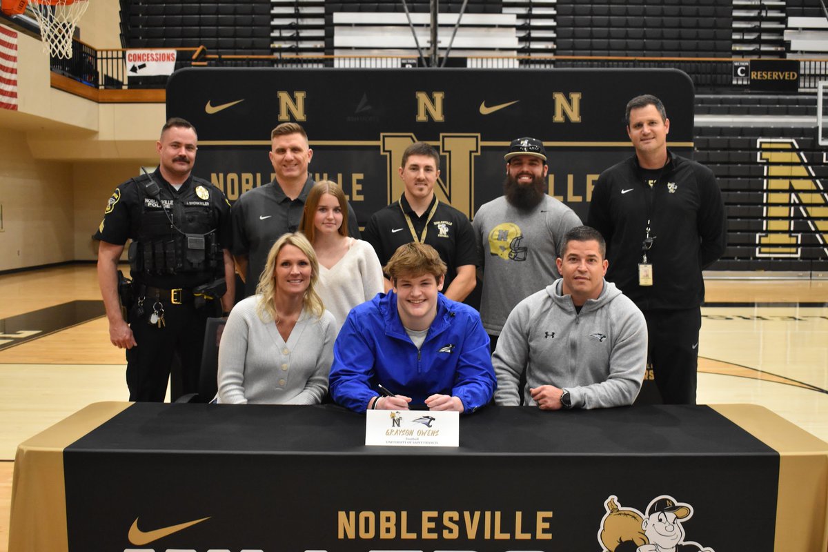 Noblesville Football (@noblesvillefb) on Twitter photo Congratulations to our three Senior Football Players as they signed their NLI to compete at the collegiate level!
<a href="/CamWilson_24/">Cameron Wilson</a> signing with <a href="/DePauwTigersFB/">DePauw Football</a>
<a href="/Ahastings1765/">Austin Hastings</a> signing with <a href="/RoseHulmanFB/">Rose-Hulman Football</a>
@Grayson_Owens52 signing with <a href="/usf_fb/">USF Football</a>
#NextLevelMillers #ForTheVille Congratulations to our three Senior Football Players as they signed their NLI to compete at the collegiate level!
<a href="/CamWilson_24/">Cameron Wilson</a> signing with <a href="/DePauwTigersFB/">DePauw Football</a>
<a href="/Ahastings1765/">Austin Hastings</a> signing with <a href="/RoseHulmanFB/">Rose-Hulman Football</a>
@Grayson_Owens52 signing with <a href="/usf_fb/">USF Football</a>
#NextLevelMillers #ForTheVille