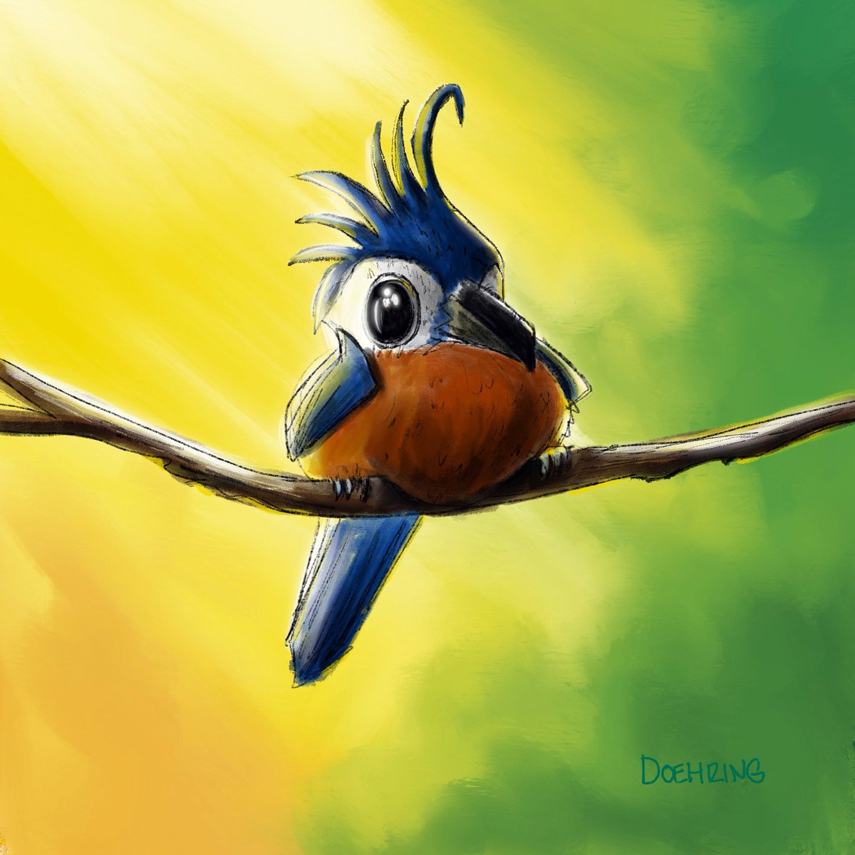 Funny little bird.

#kidlitart #bird #cute #funnybird #perch #jungle #picturebooks #childrensbooks #illustration #bluebird #babybird