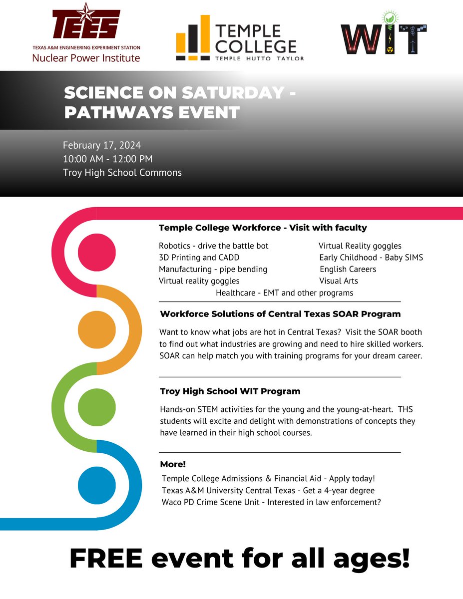 TAMUReCENT's tweet photo. Troy High School is hosting its NPI Pathways Event on February 17 from 10 a.m. to noon. The event will take place at the Troy High School Commons and offers a variety of hands-on STEM activities, including robotics, 3D printing,  and informative sessions on career opportunities. https://t.co/Nj5OsLjeAO