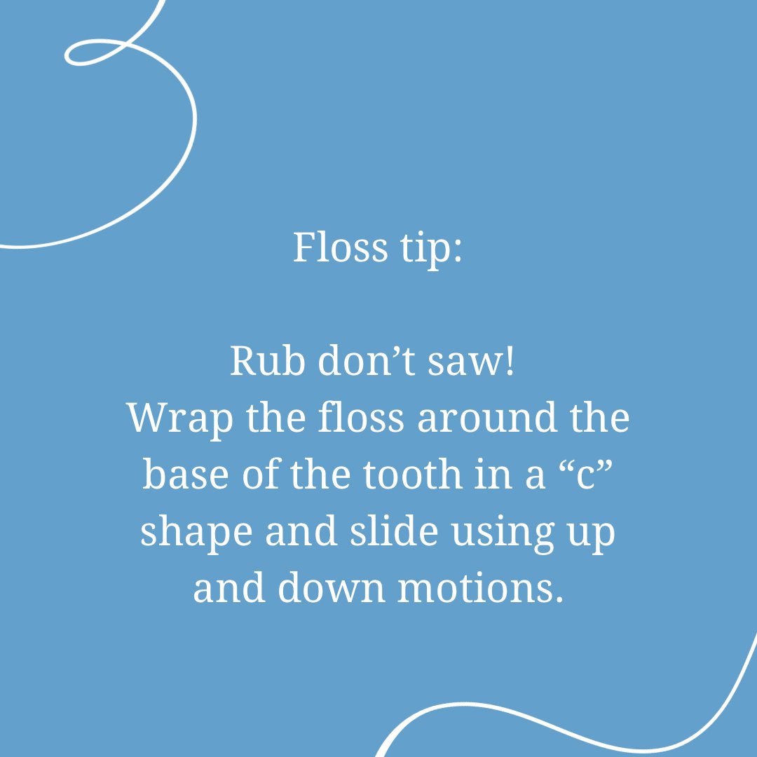 🌟✨ Flossing Tip: Rub, Don't Saw! Master the art of flossing by wrapping it around the base of your tooth in a gentle C shape. Glide with smooth up-and-down motions for a cleaner, healthier smile! 😁✨ Elevate your flossing game and show off that confident grin! #FlossingTips