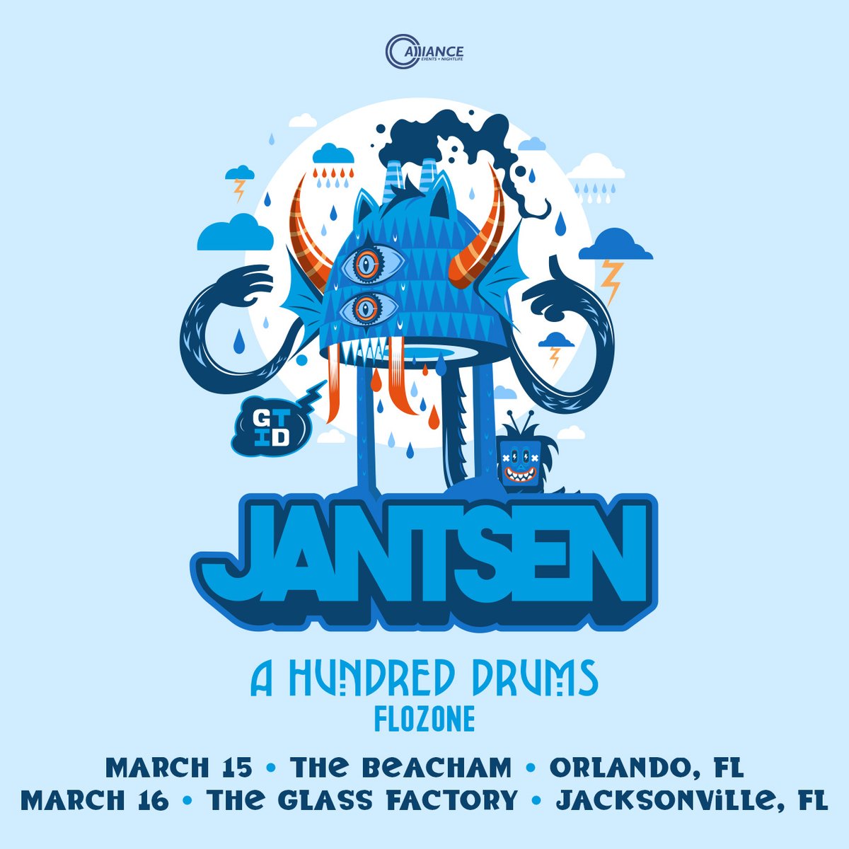 Alliance_Events's tweet photo. 📢 ANNOUNCEMENT: We're bringing @JANTSENmusic to two Florida cities along with @AHundredDrums &amp; @FloZoneBass! https://t.co/WAf8tIOTCc