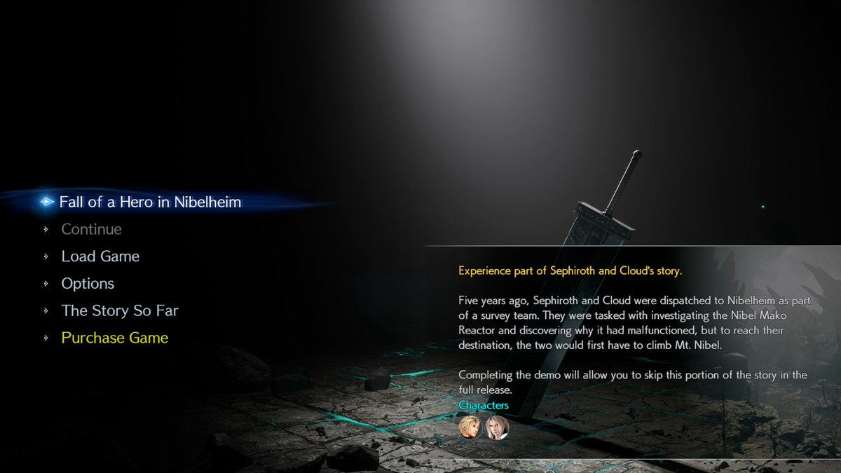 finalfantasyvii's tweet photo. Get a head start in Final Fantasy VII Rebirth with the demo.

If you’ve completed the “Fall of a Hero in Nibelheim” demo you’ll be granted an option to skip the equivalent section near the beginning of the full game, or you can choose to experience it all again. #FF7R https://t.co/stYRdXgaH2