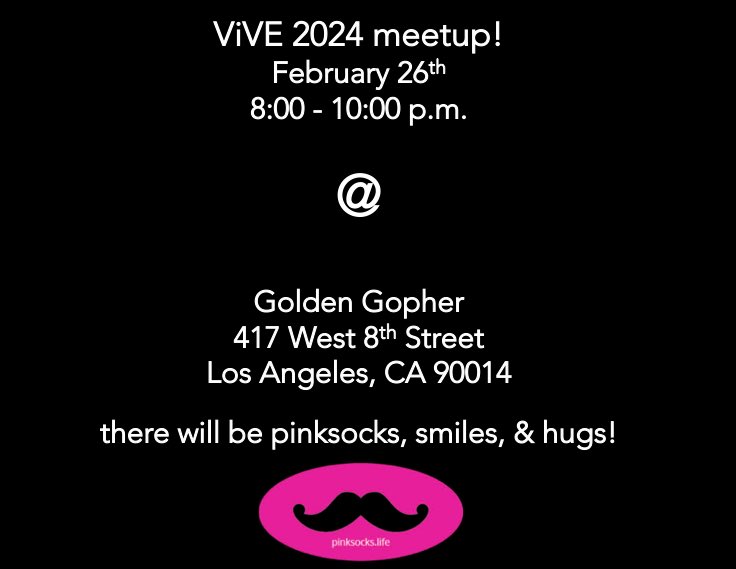 it’s on! 🏁💖 #pinksocks meetup @ #ViVE2024 #LosAngeles ✨ @theviveevent eventbrite.ca/e/pinksocks-me… see U there! 🌍💖🤗✨