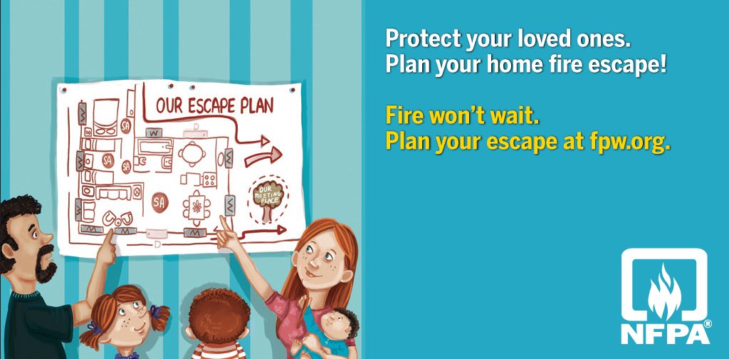 Do you and your little ones know what to do in case of a fire? Teach kids how to get out safely, to stay low in smoke and where to meet outside your home. To learn more, visit ow.ly/EmNg50Qu3Gz  #NBAW #BurnsAwareness