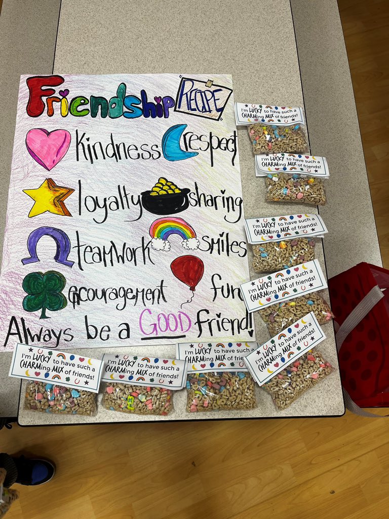 CCDOM1's tweet photo. The children at the Willow Grove after school program in Hackettstown did a friendship project activity.
This was focused around the recipe for a good friendship with the relation to Lucky Charms. ☘️🌈❤️
#ccdom #CatholicCharitiesDOM #afterschool #aftercare #Hackettstown https://t.co/NgOjQaGVOo
