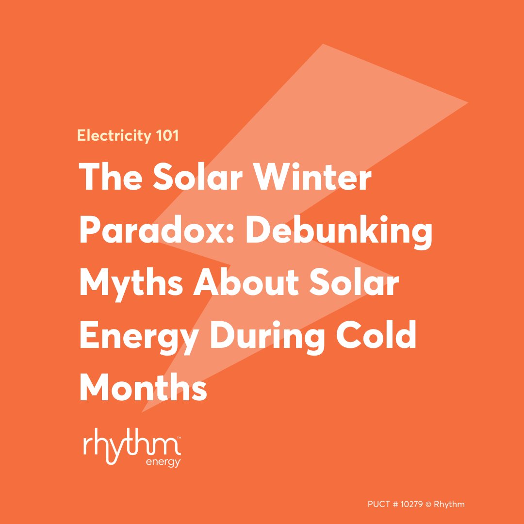 There's a common opinion that solar panels don't work well in winter, which isn't true. Dive into our blog and discover everything you need to know about the solar winter paradox. loom.ly/4PlNr5Q #RhythmEnergy #TexasEnergy #solarenergy #solarpower #solarpanels