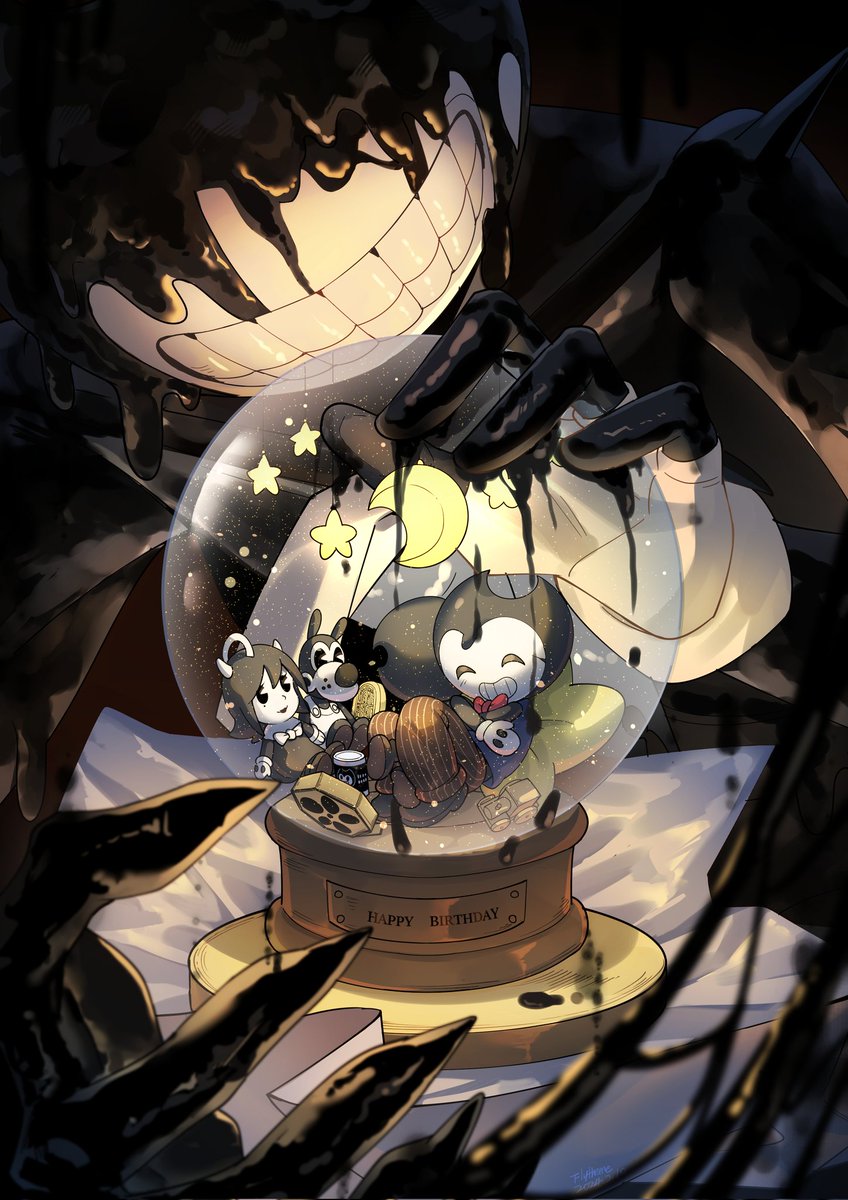 Flytheme1's tweet image. Happy birthday to Bendy(＾ω＾)🎂
#Bendy #Batdr