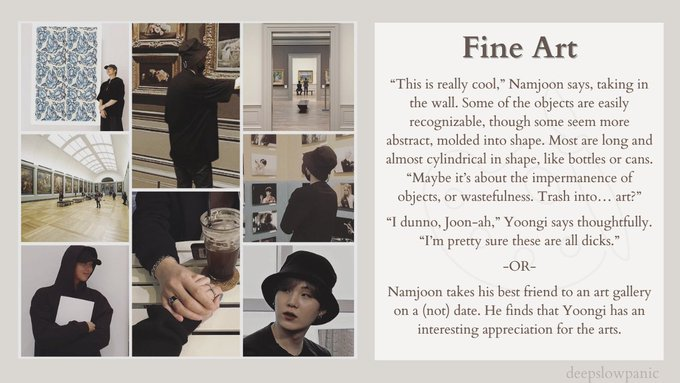 deepslowpanic's tweet photo. Fine Art
🎨Namgi
🎨Explicit
🎨6.3k
🎨Friends to lovers
🎨Art gallery
🎨Pining and sexual tension
🎨So many innuendos
🎨Yoongi is a tease
🎨and Namjoon is suffering
🎨Don't do this in an art gallery bathroom
https://t.co/CAZ4JMnEfy https://t.co/bNRfUmxgL8