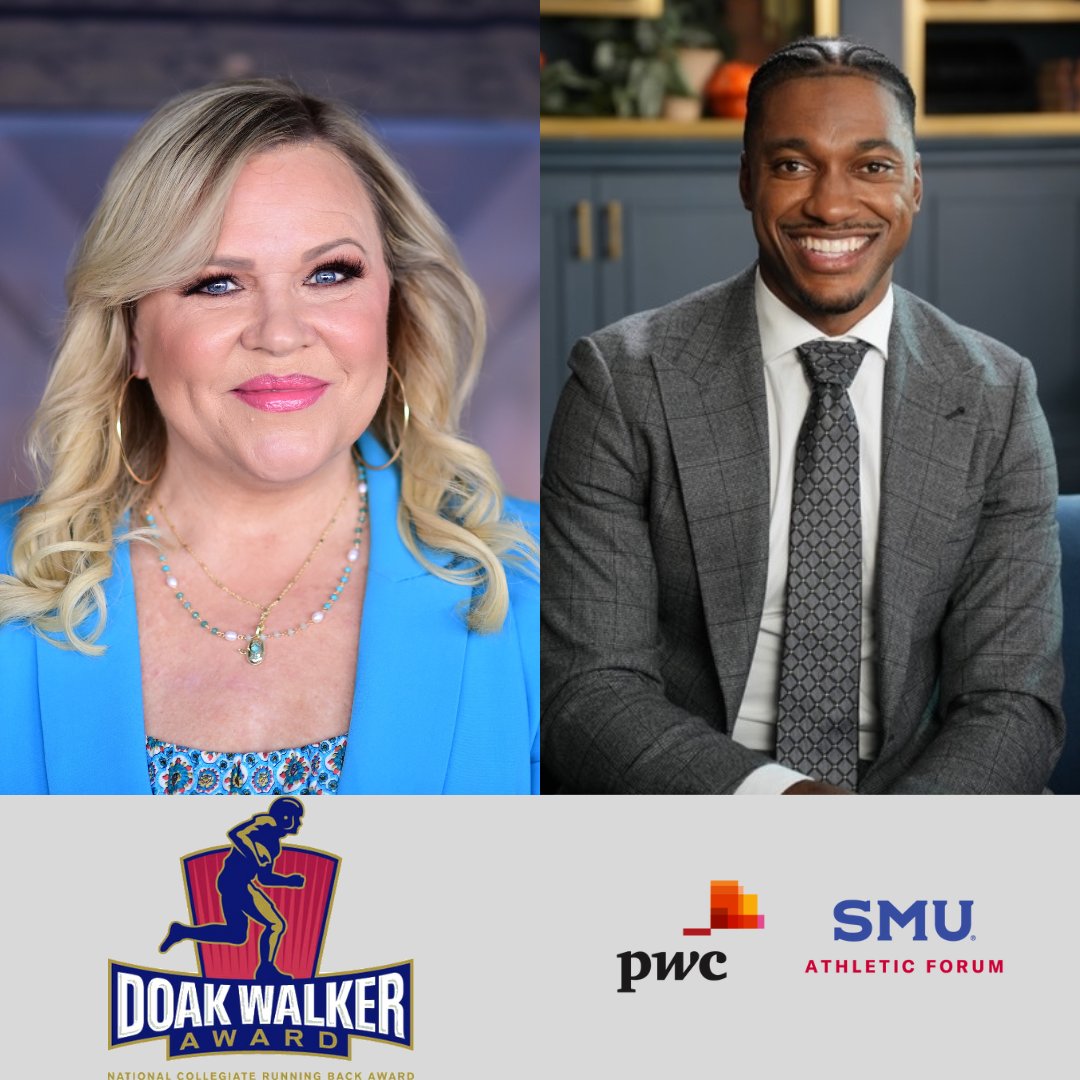 The Doak Walker Award is thrilled to announce our hosts for the 2023 DWA Presentation Banquet. ESPN College Football and NFL Analyst, Robert Griffin III, and ESPN Reporter and Play-by-Play Commentator, Holly Rowe. 🏈🏈🏈 Get your tickets now at smu.edu/doakwalkeraward!