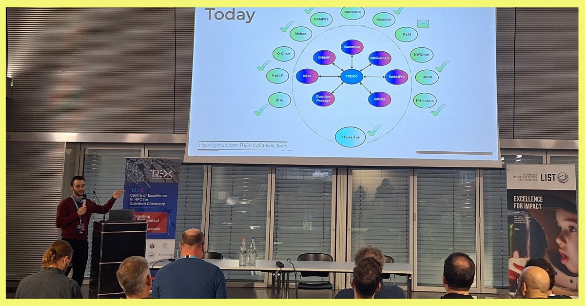 This week @EPosenitskiy presented at the #TREXIOSymposium covering advancements on unified data exchange btw quantum chemistry codes using TREXIO wave function format, highlighting advantages for quantum computing simulators like Hyperion-1. Well done Evgeny! @trex_eu