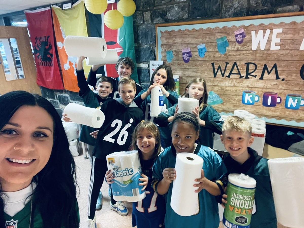 Wrapping up the 🏈 season with Jersey Day &amp; final day of our Super Bowl of Caring collection. #PennManor 💙💛