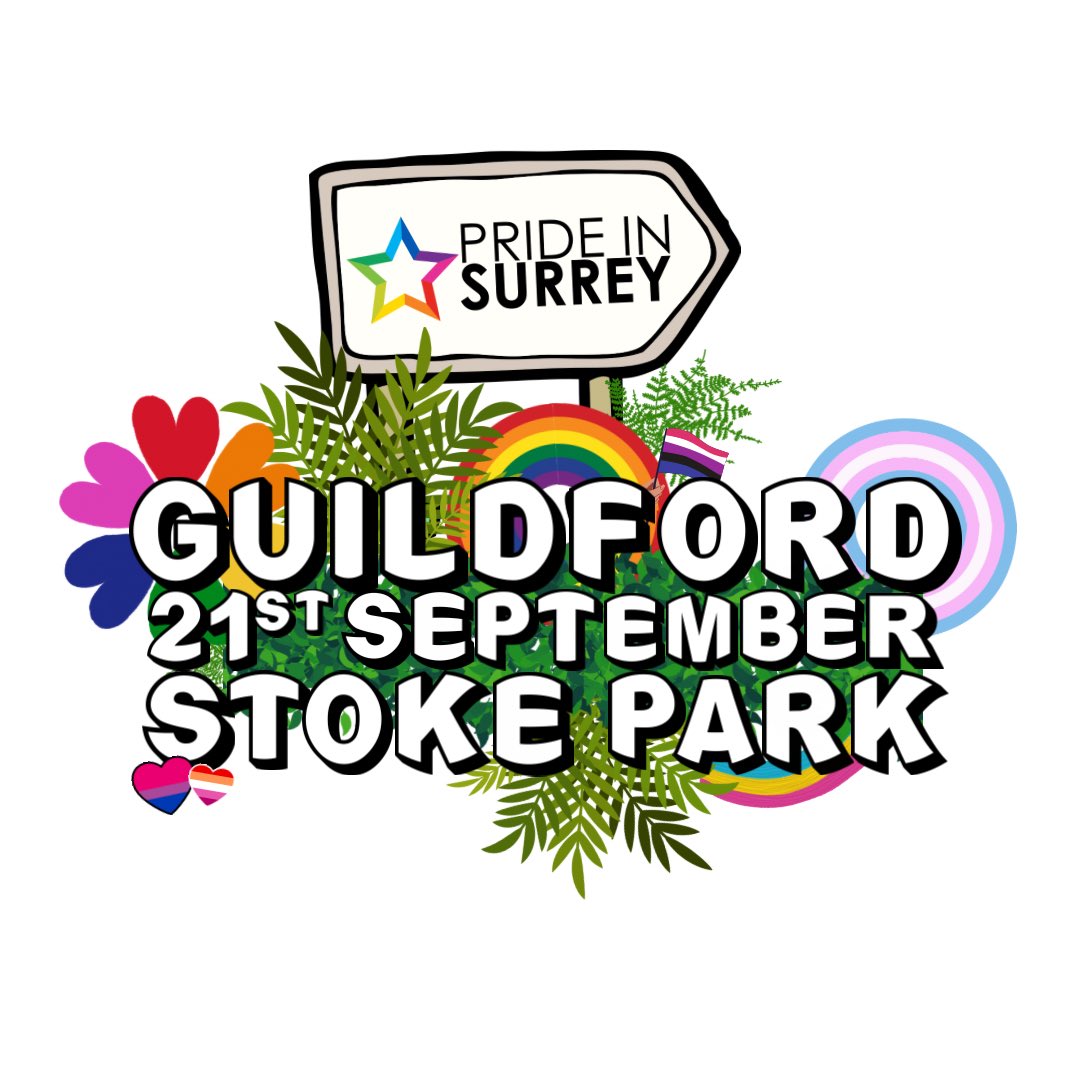 Pride is coming to Guildford! 🏳️‍🌈🏳️‍⚧️ 

We are excited to announce that this year’s Pride event will be taking place in Stoke Park, #Guildford on Saturday 21st September 📣 #5thAnniversary