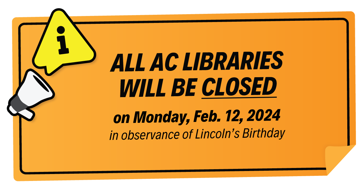 aclib's tweet photo. All libraries will be closed on Monday, February 12 in observance of Lincoln’s Birthday. You can still enjoy digital content 24/7 with your library card: download &amp; stream #EBooks, #EMagazines, #Movies, #Music, and more. #LincolnsBirthday #LibraryClosure #AlamedaCounty https://t.co/wpiZhIG9lO