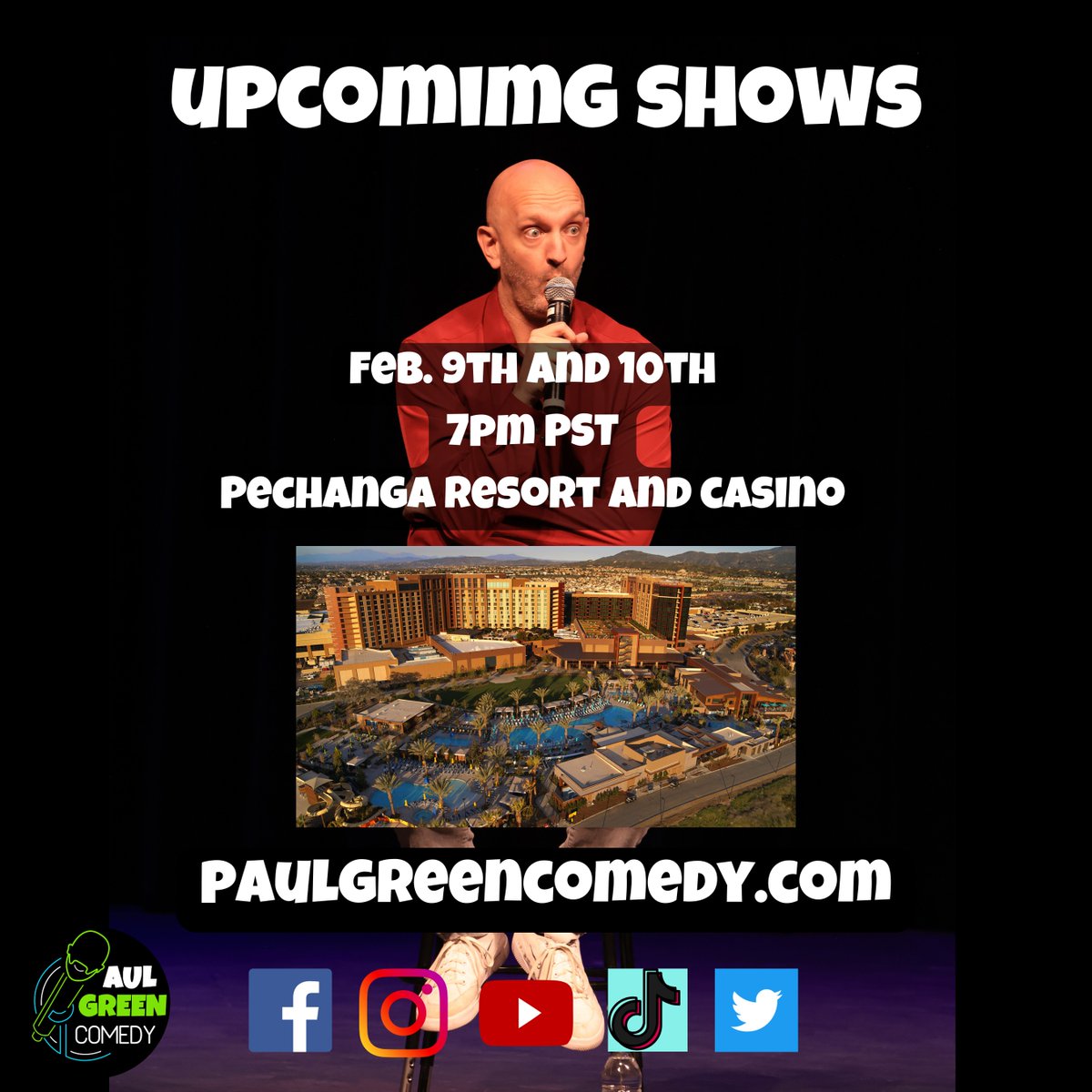 Performing at Pechanga Resort and Casino in Temecula this week! #paulgreen #paulgreencomedy #pechanga