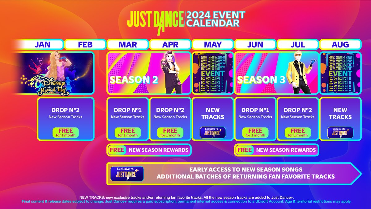👀 Take a look at what we have in store for this year, coming to Just Dance 2024 Edition and Just Dance 2023 Edition!