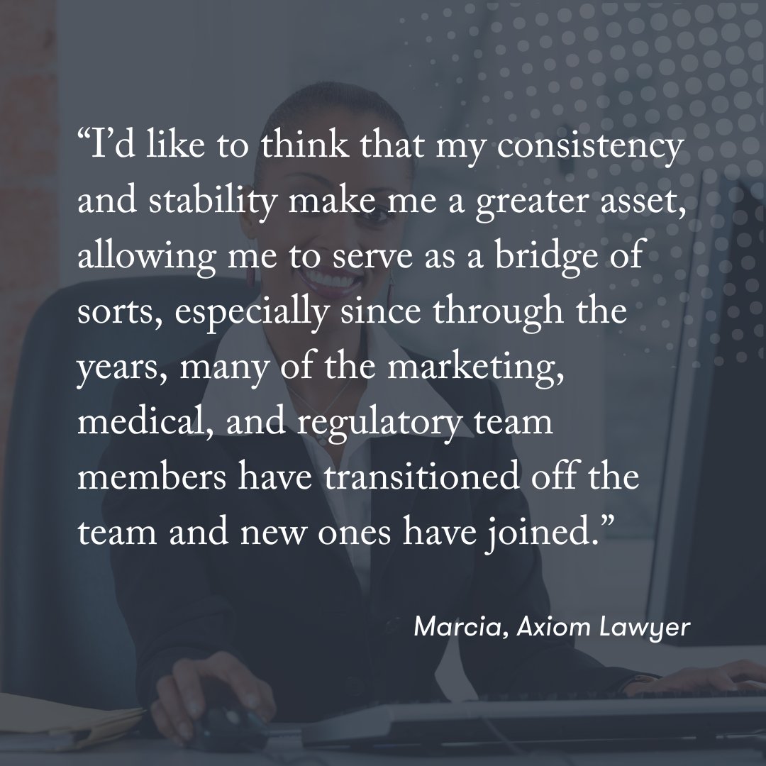 Learn why Marcia's accustomed to being agile and shifting gears in a fast-paced environment. ➡️ okt.to/g9paio

#Axiom #LegalCommunity #LegalTrends #legaltech #legalnews #legalinnovation #biglaw  #AxiomAllstars