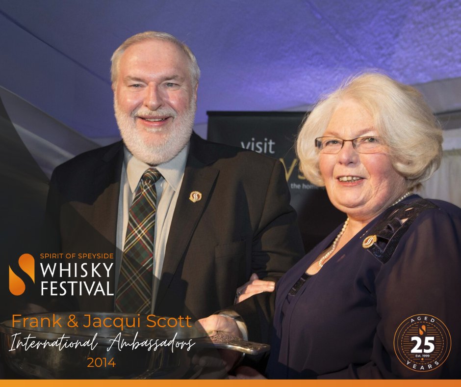 Celebrating 25 years with friends who became family! Frank & Jacqui Scott, proud International Ambassadors for 10 years, invite you to @TheLunarRogue in New Brunswick for the SoS Whisky Awards tasting this weekend. Sip, vote, and enjoy! #SpiritOfSpeyside25 #WhiskyAwards #Dram24