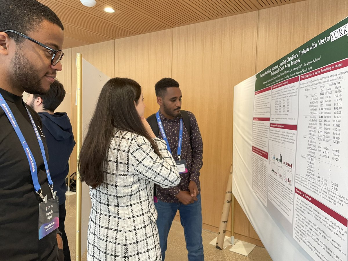 VectorInst's tweet photo. AI's impact on health is more than theoretical—it's life-changing. Current posters at #Remarkable2024 showcase this transformative effect. #VectorResearch #VectorResearchSymposium https://t.co/wIibLVv3M4